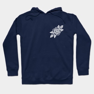 Traditional Rose White Hoodie